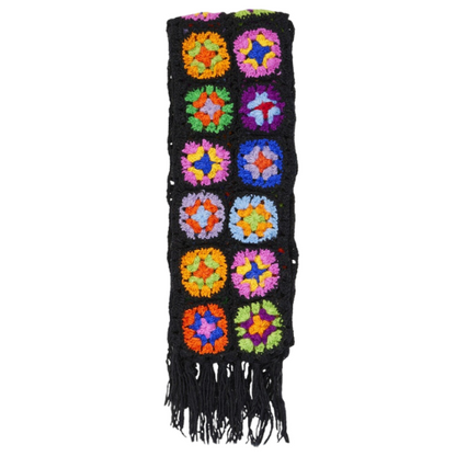 Black Crochet Rainbow Scarf Fashion LOLO