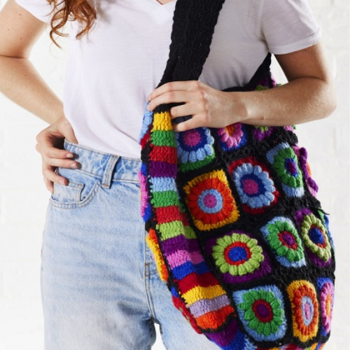 Black Crochet Rainbow Bag Bags & Wallets LOLO