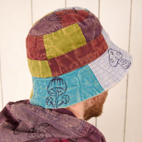 Patchwork Mushroom Bucket Hat Fashion Lolo