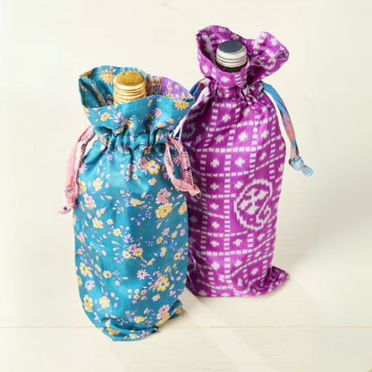 Recycled Sari Bottle Gift Bag Wrapping Lolo