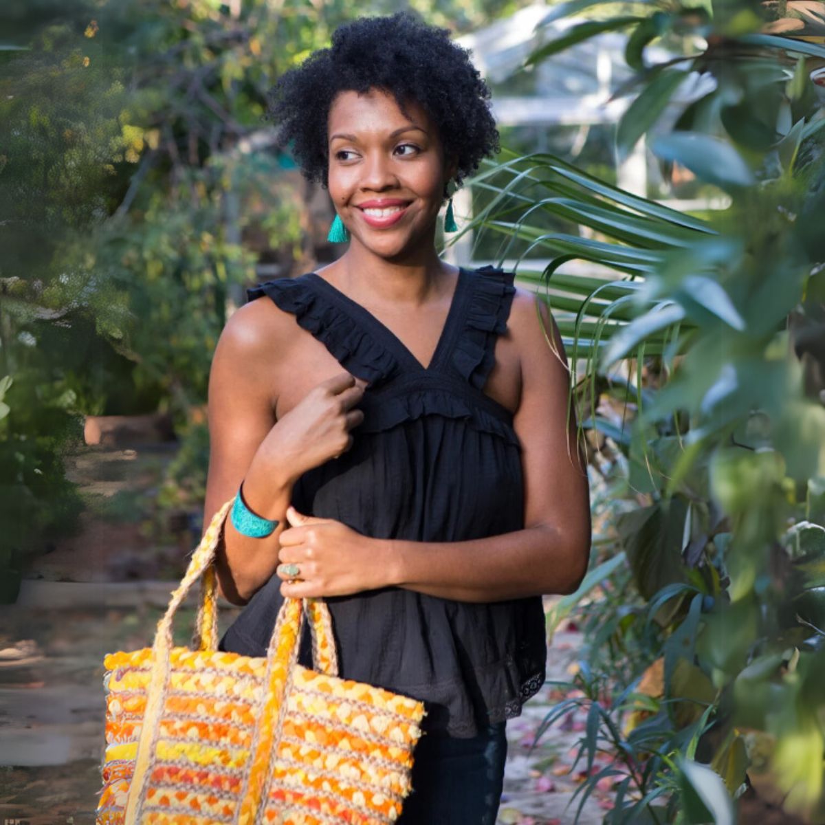 Yellow Chindi Basket Bag Bags & Wallets Lolo